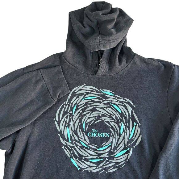 The Chosen Against The Current Graphic Hoodie Men’s XXL Black Logo Jesus Fish - Picture 1 of 9